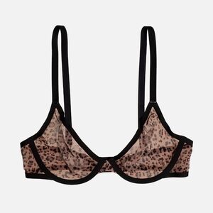 CUUP Sheer Leopard Underwire Bra in Nude and Black